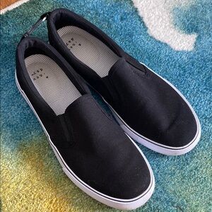 Black Slip-On Canvas Shoes